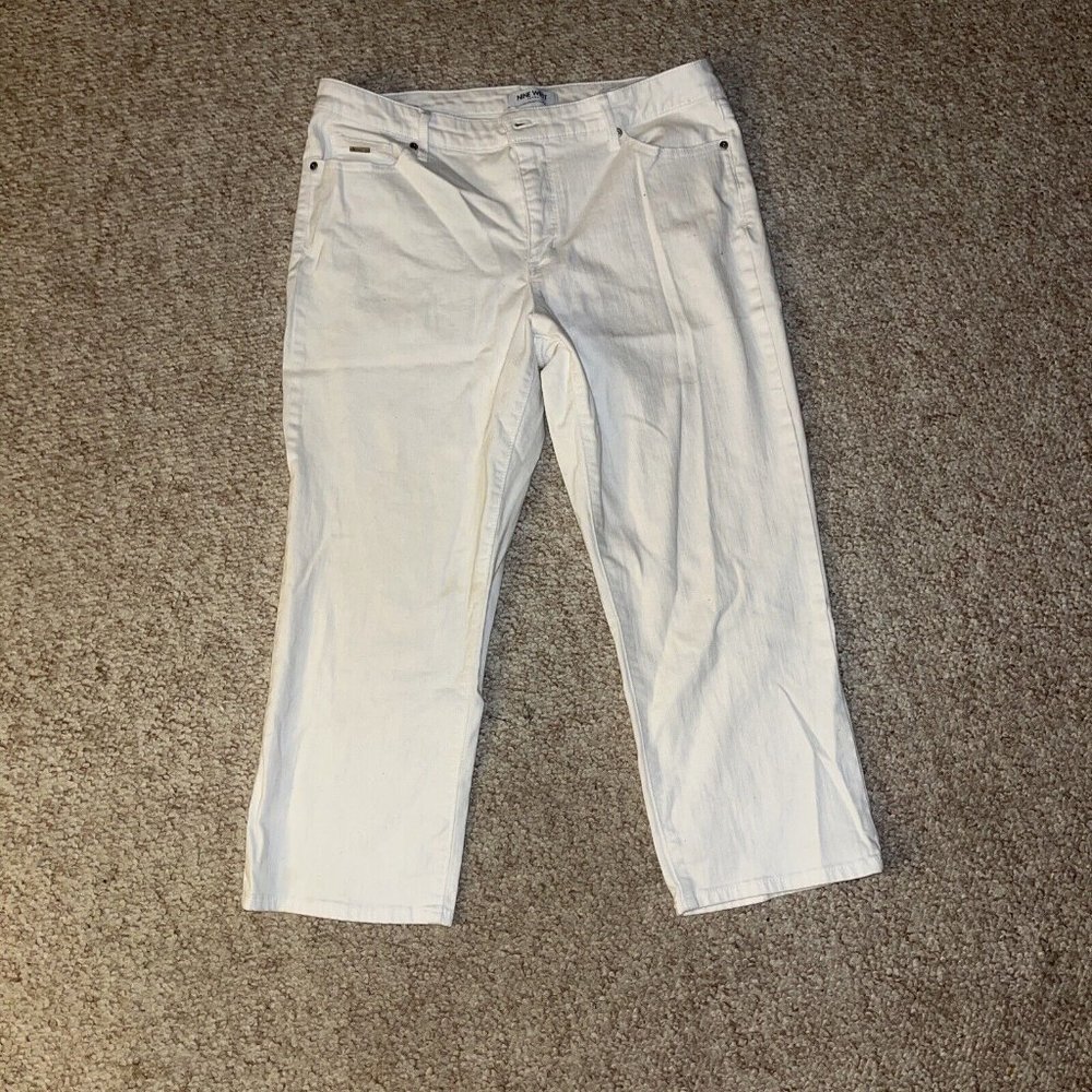 Nine West Jeans Womens White Chrystie Capri Crop Jeans Size 14